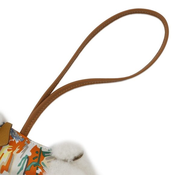 HERMES Buddy Bag Charm Aloha Silk/Chevre Myzore Goatskin/Mouton White/Multic. - Picture 9 of 9